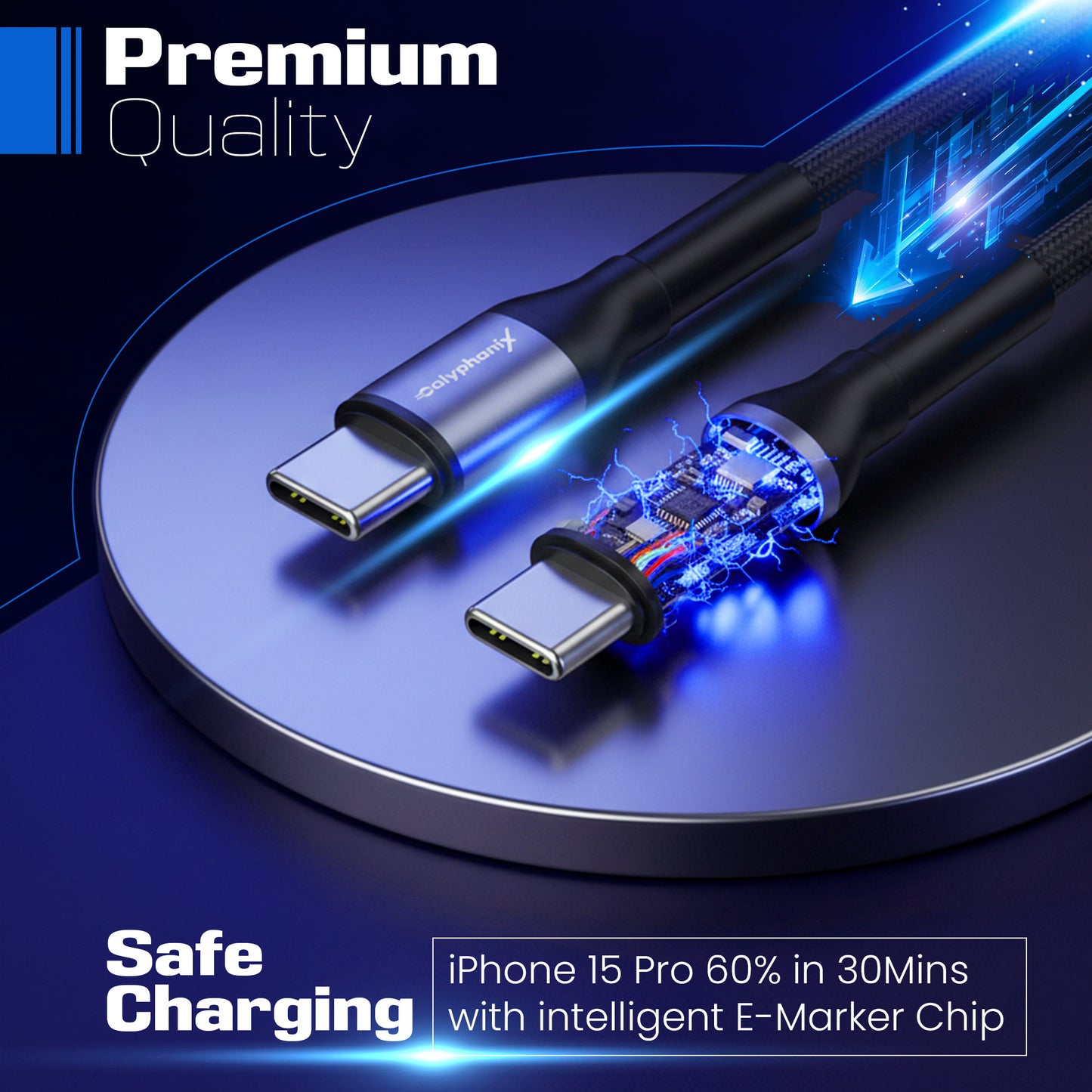 100W USB C to USB C Cable 1M USBC to USBC PD Fast Charging Type C Charger Cable