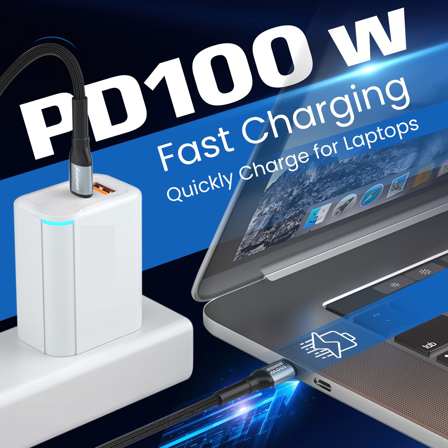 100W USB C to USB C Cable 1M USBC to USBC PD Fast Charging Type C Charger Cable