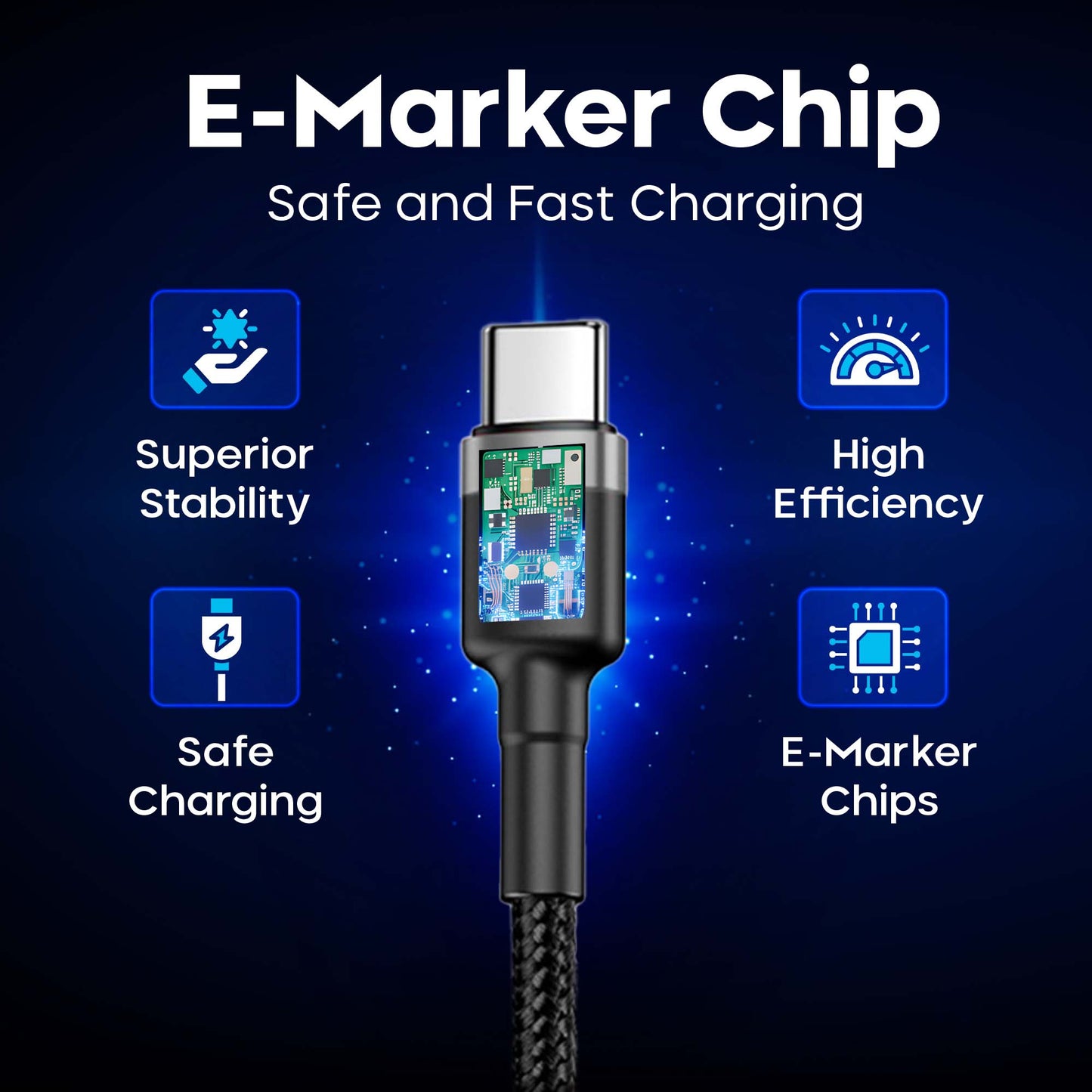 60W USB C to USB C Cable 1M USBC to USBC PD Fast Charging Type C Charger Cable