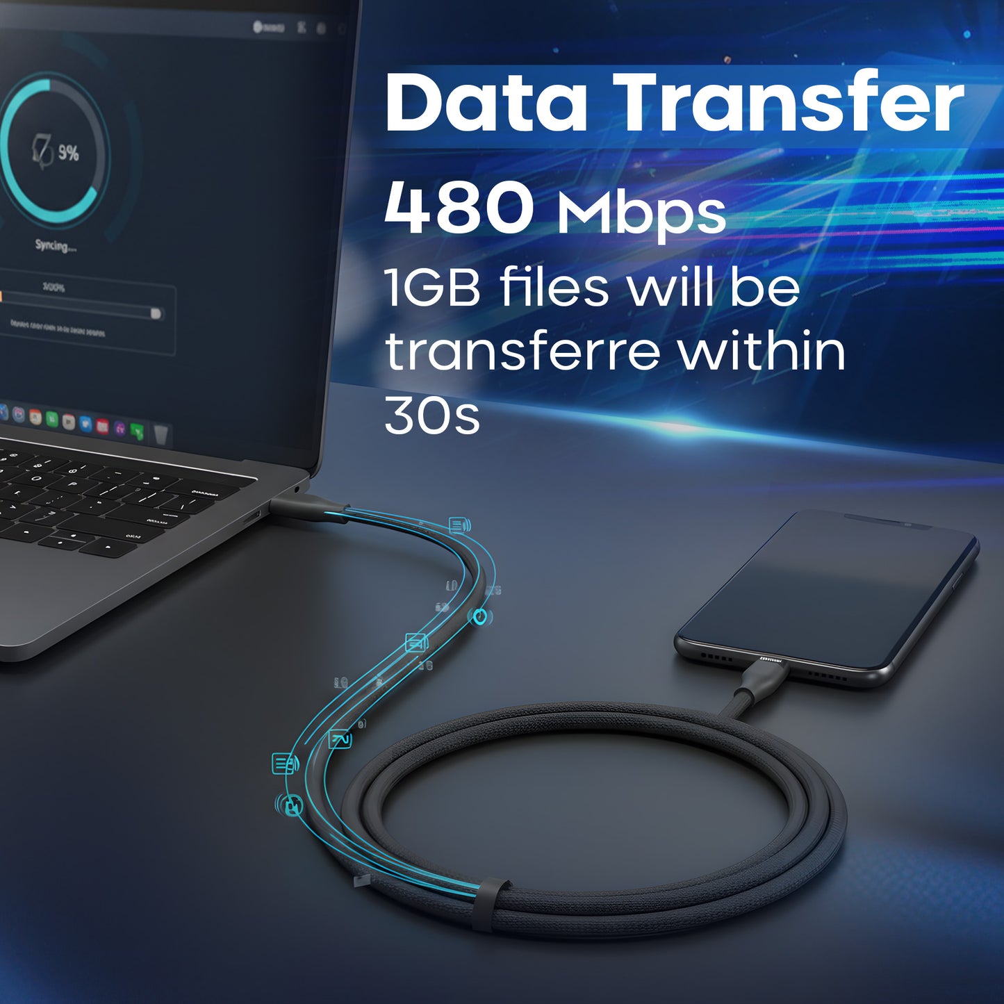 (Pack 2) 100W USB C to USB C Cable 1M USBC to USBC PD Fast Charging  Cable