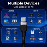 60W USB C to USB C Cable 1M USBC to USBC PD Fast Charging Type C Charger Cable