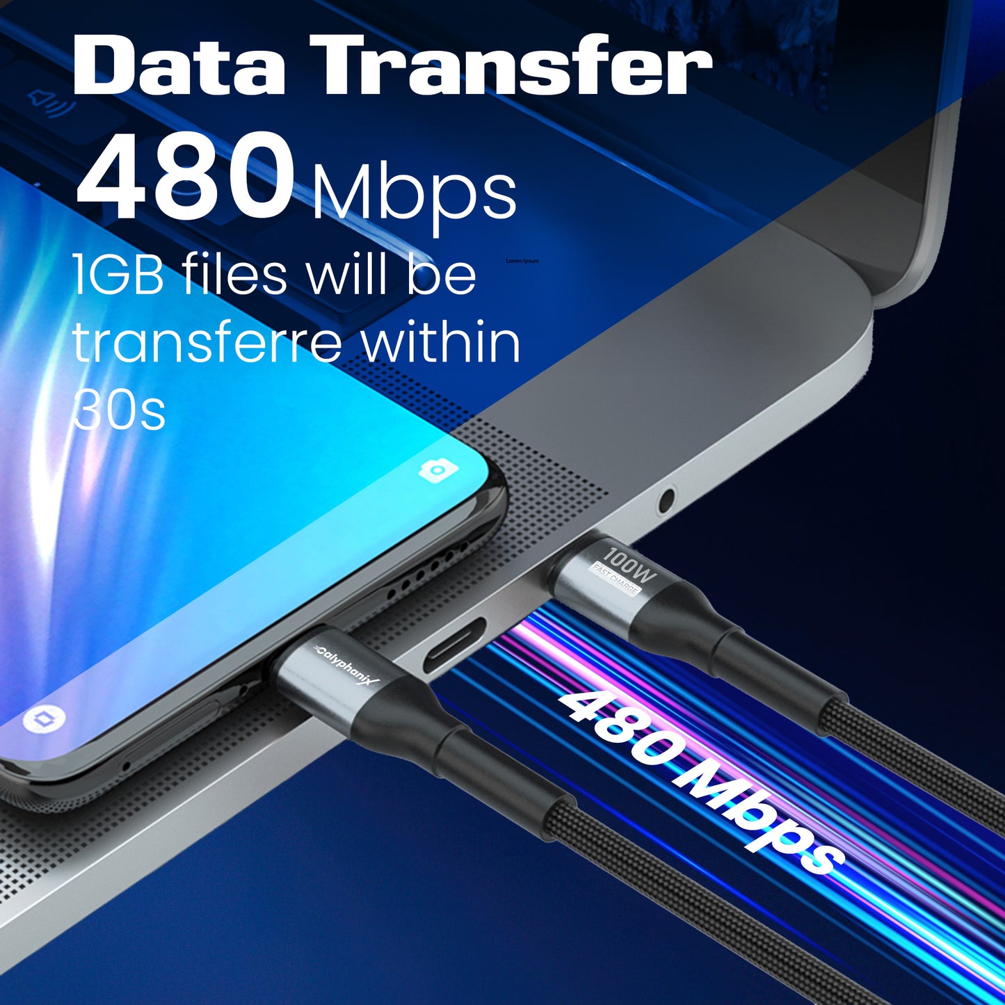 100W USB C to USB C Cable 1M USBC to USBC PD Fast Charging Type C Charger Cable