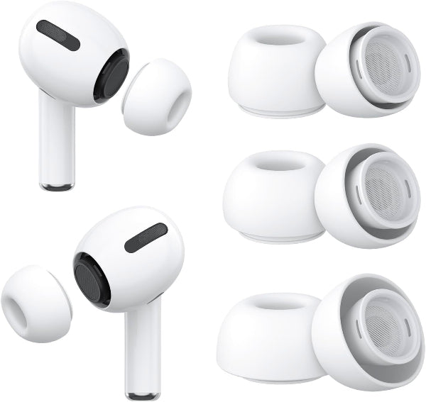 3 Pairs Replacement Ear Tips for Airpod & Airpods Pro 2nd Gen (White, S/M/L)