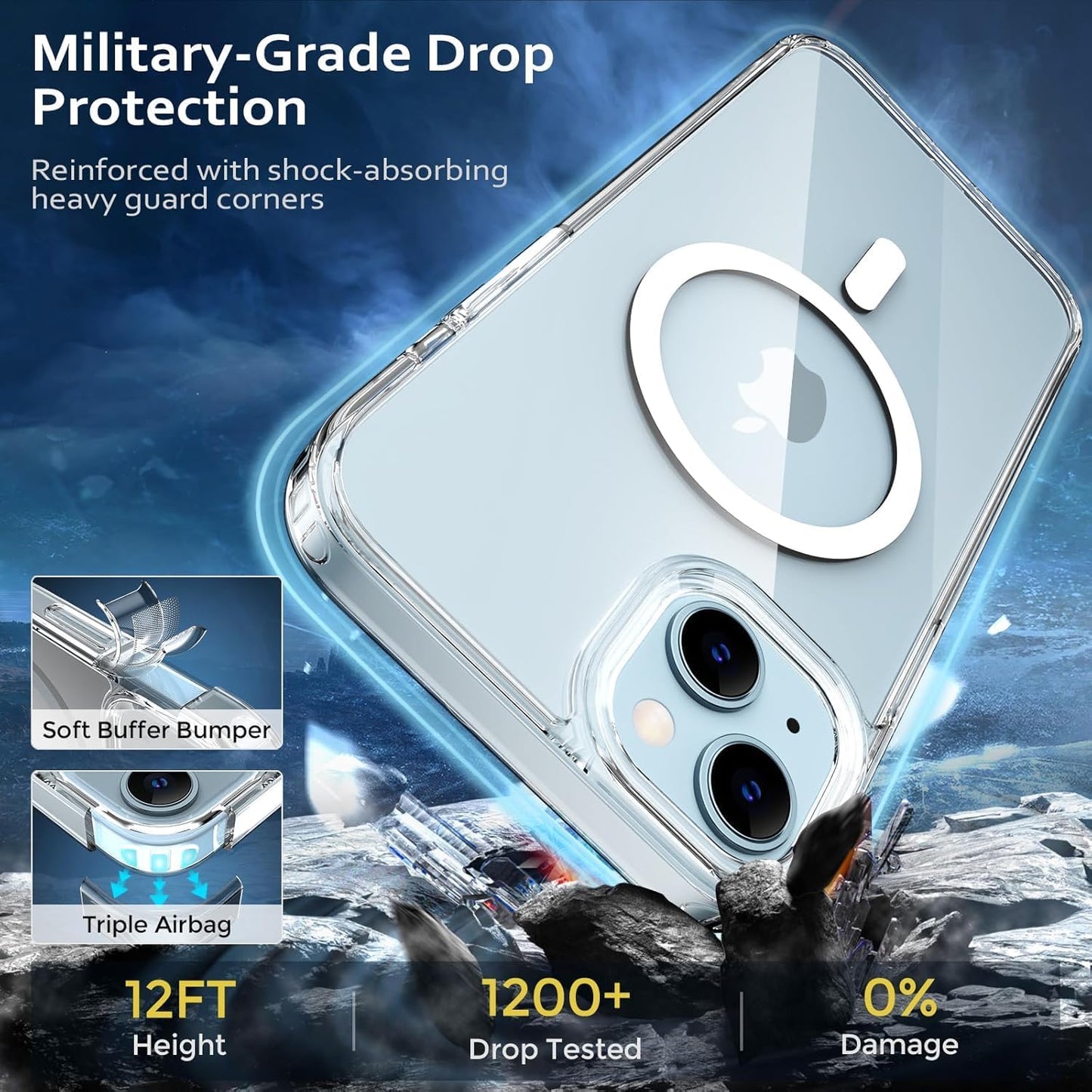 Anti Yellowing Magnetic Case for iPhone 15