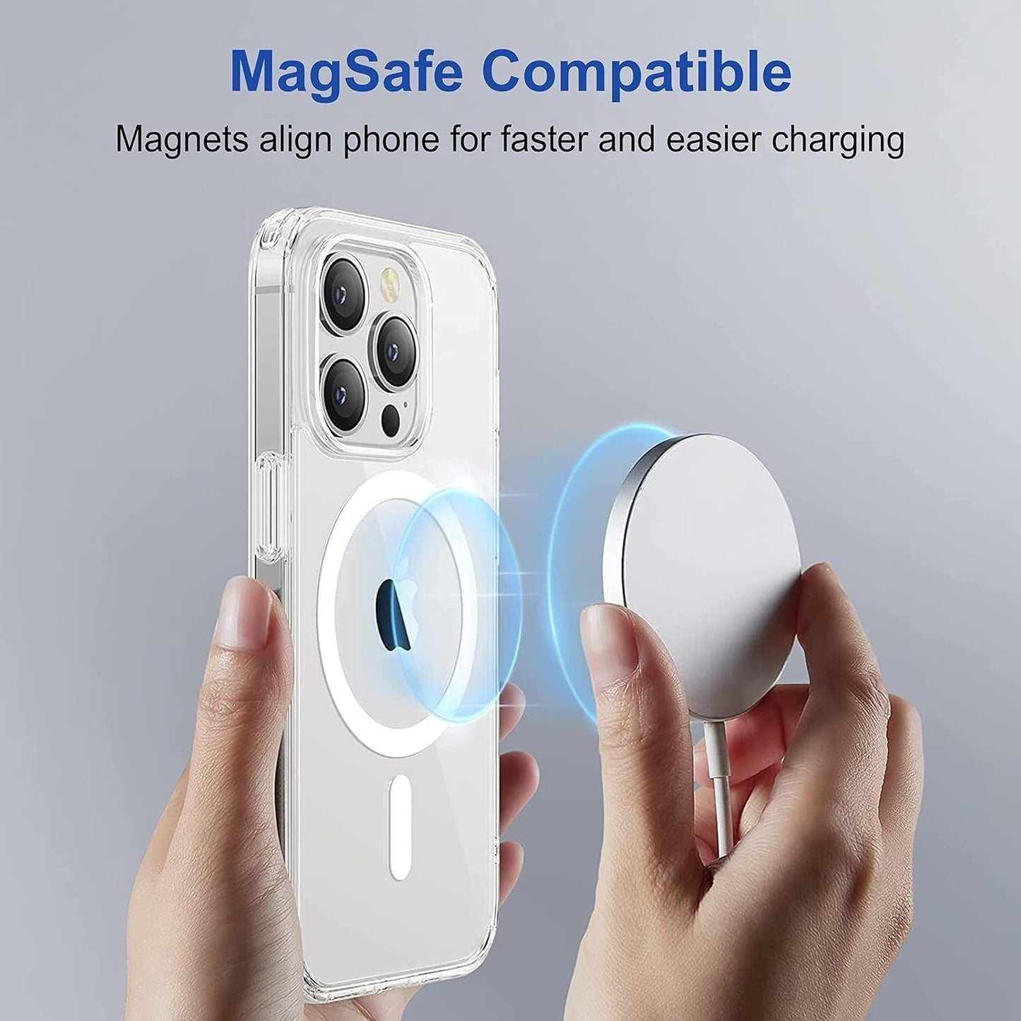 Premium Quality Anti Yellowing Magnetic Case for iPhone 15 Pro Max Compatible with MagSafe, Shockproof Phone Bumper Cover, Anti-Scratch Clear Back (Clear) (iPhone 15 Pro Max)