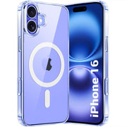 Premium Quality Anti Yellowing Magnetic Case for iPhone 16 Compatible with MagSafe, Shockproof Phone Bumper Cover, Anti-Scratch Clear Back (Clear) (iPhone 16)