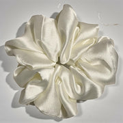 (Pack of 1) Premium Handmade Fluffy Satin Silk Luxe Scrunchie - Off White