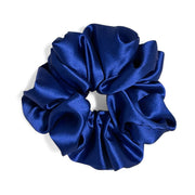 (Pack of 2) Premium Handmade Fluffy Satin Silk Luxe Scrunchie - Royal Blue