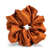 (Pack of 1) Premium Handmade Fluffy Satin Silk Luxe Scrunchie - Burnt Orange