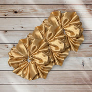 (Pack of 1) Premium Handmade Fluffy Satin Silk Luxe Scrunchie - Gold