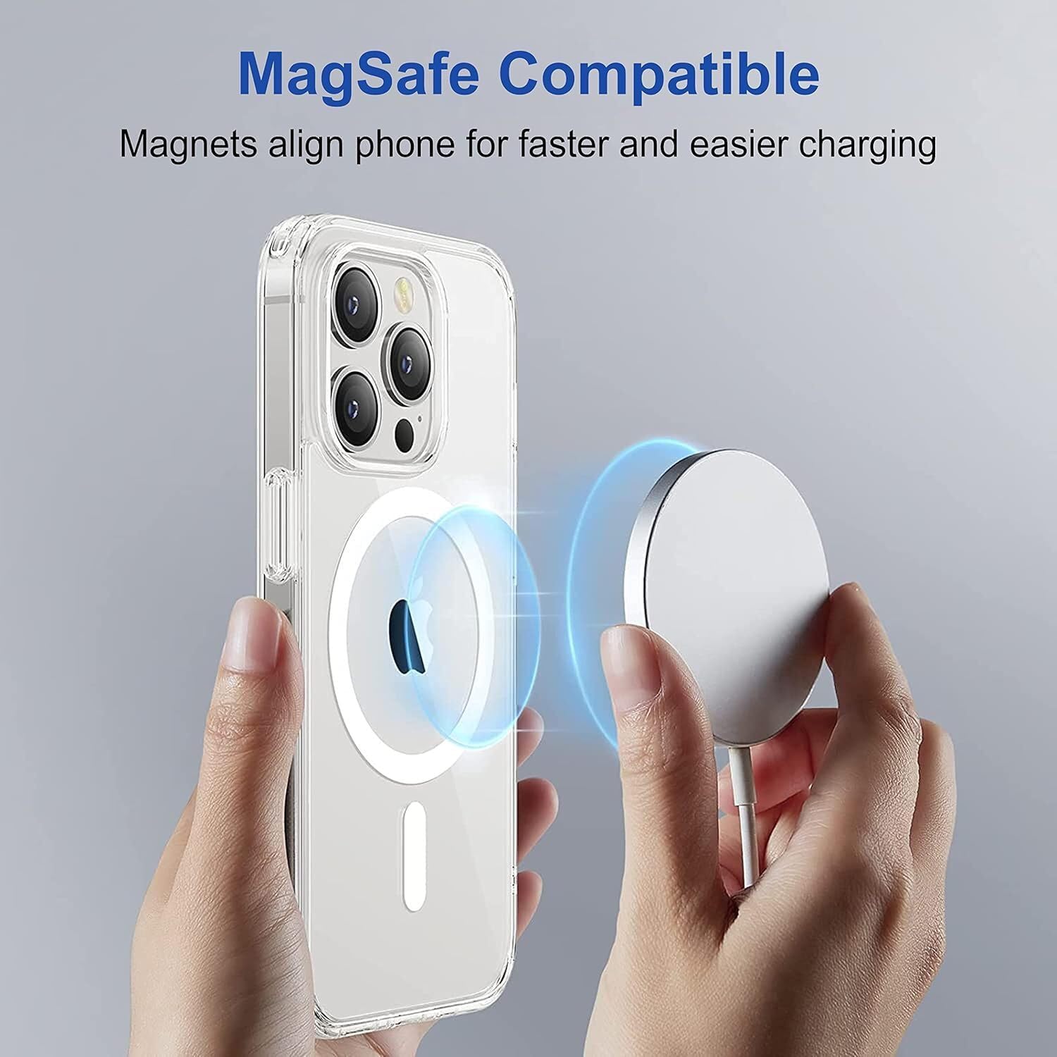 Premium Quality Clear Magnetic Case for iPhone 14 pro max Compatible with MagSafe, Shockproof Phone Bumper Cover, Anti-Scratch Clear Back (Clear) (iPhone 14 pro max)