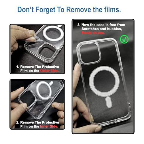 Premium Quality Anti Yellowing Magnetic Case for iPhone 16 Pro Max 6.9-Inch Compatible with MagSafe, Shockproof Phone Bumper Cover, Anti-Scratch Clear Back (Clear)