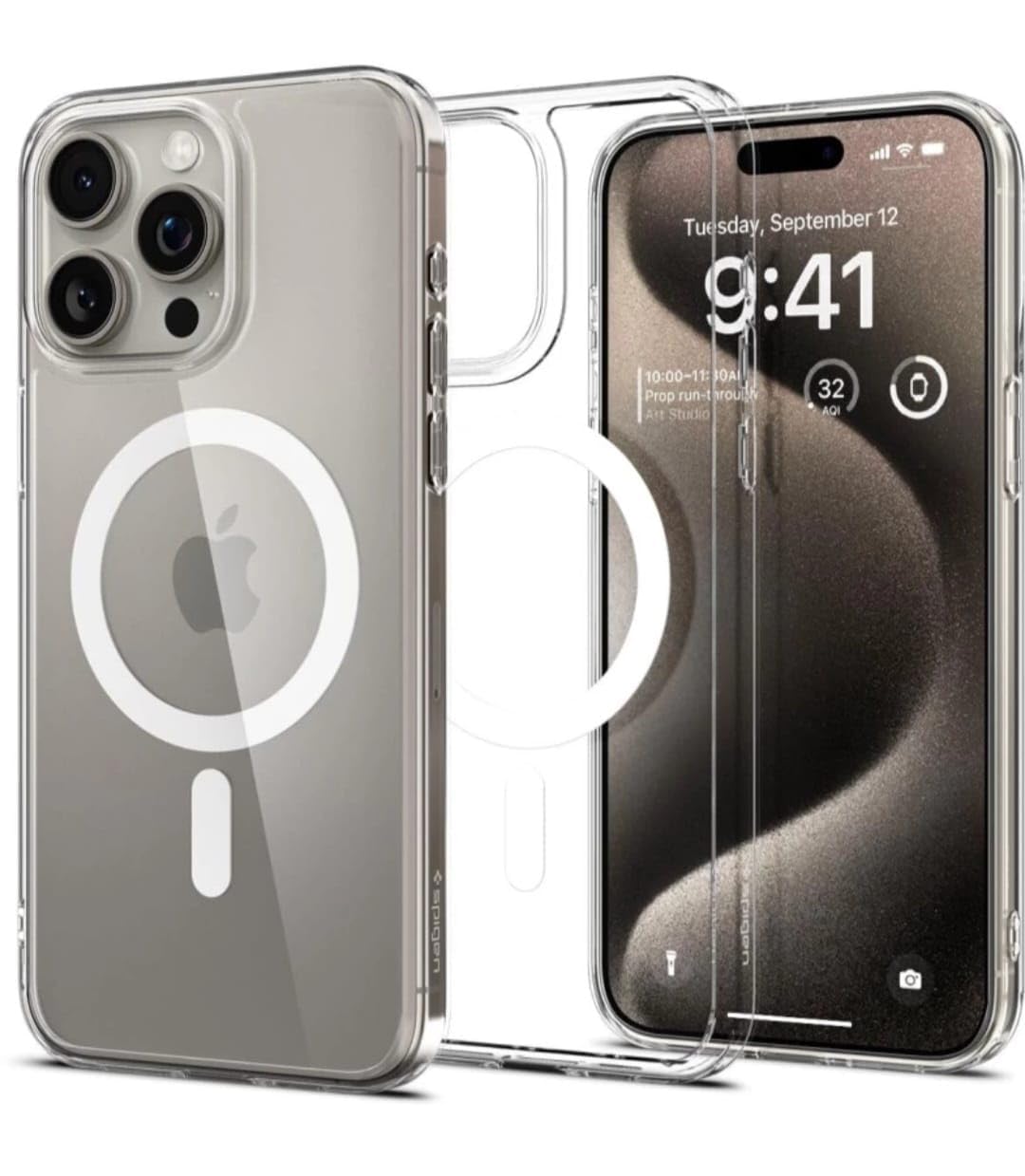 Premium Quality Anti Yellowing Magnetic Case for iPhone 15 Pro Compatible with MagSafe, Shockproof Phone Bumper Cover, Anti-Scratch Clear Back (Clear) (iPhone 15 Pro)