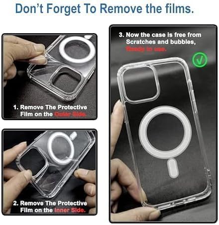 Premium Quality Anti Yellowing Magnetic Case for iPhone 16 Compatible with MagSafe, Shockproof Phone Bumper Cover, Anti-Scratch Clear Back (Clear) (iPhone 16)